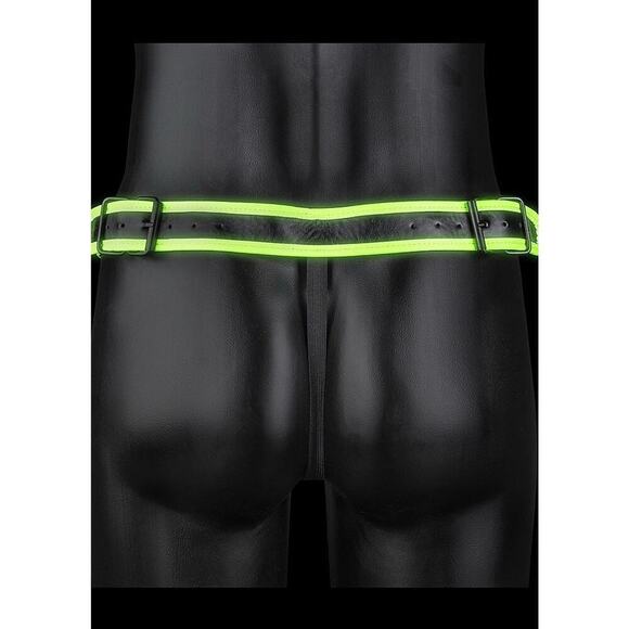 🦋B2G1🦋OUCH! Glow in the Dark NEON GREEN Bonded Leather Buckle JOCK STRAP | L/XL - Picture 3 of 7